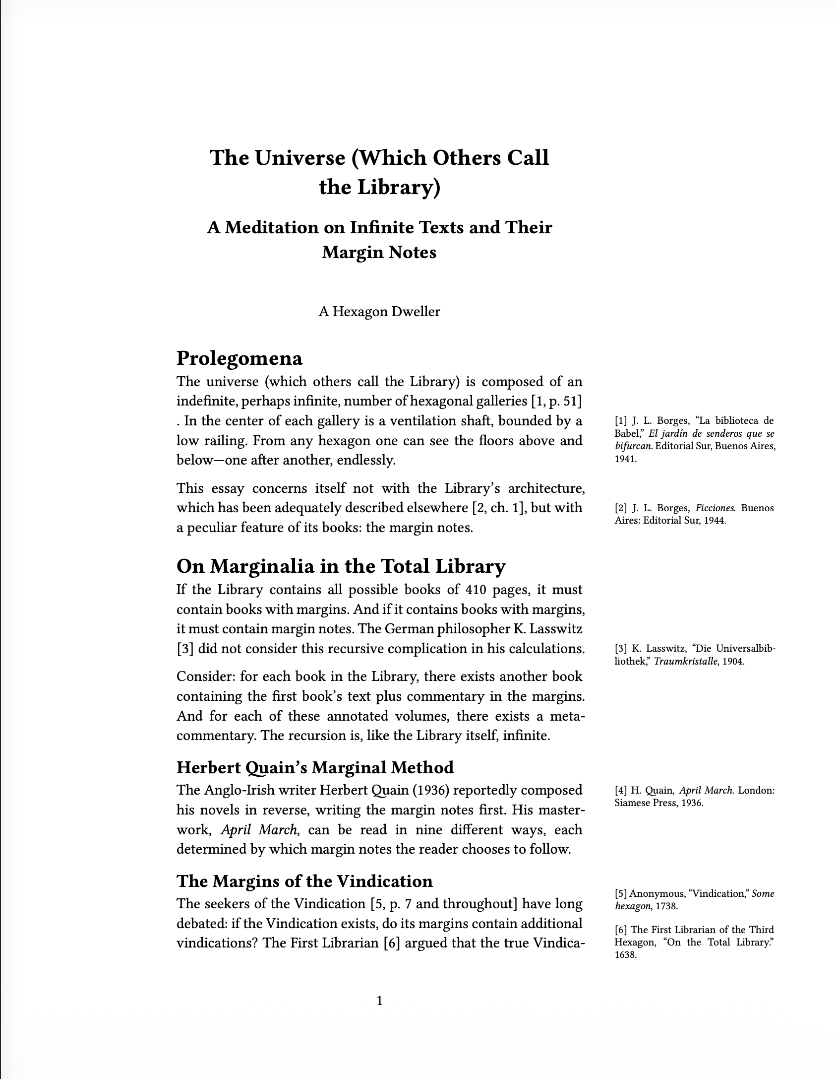 A page of a Typst article using margin references